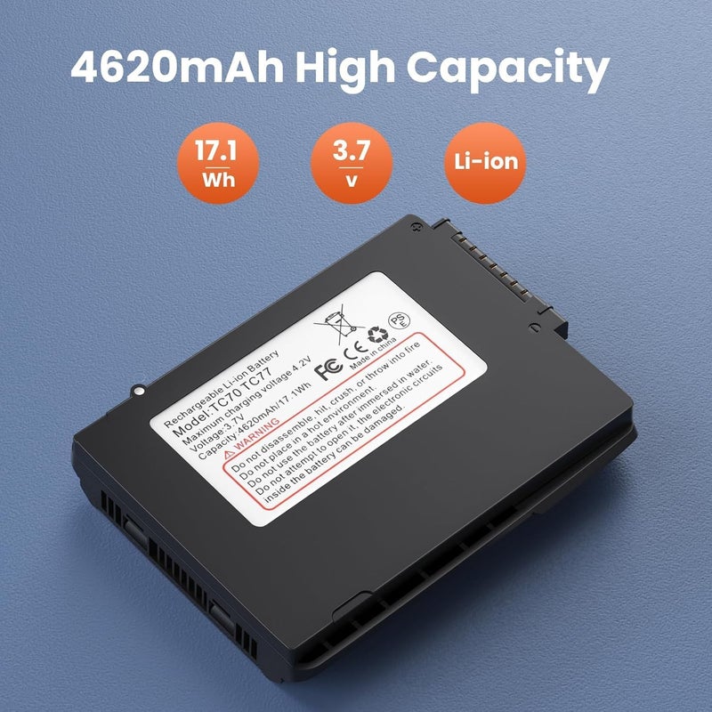 E EGOWAY 4620mAh Replacement Battery for Zebra TC77 Barcode Scanner, Compatible with Zebra Symbol Motorola TC70, TC72, TC75, TC77, TC700h, TC700k, TC720l, TC75x, TC75EK, TC75AH, TC75GK, TC77HL - Image 2